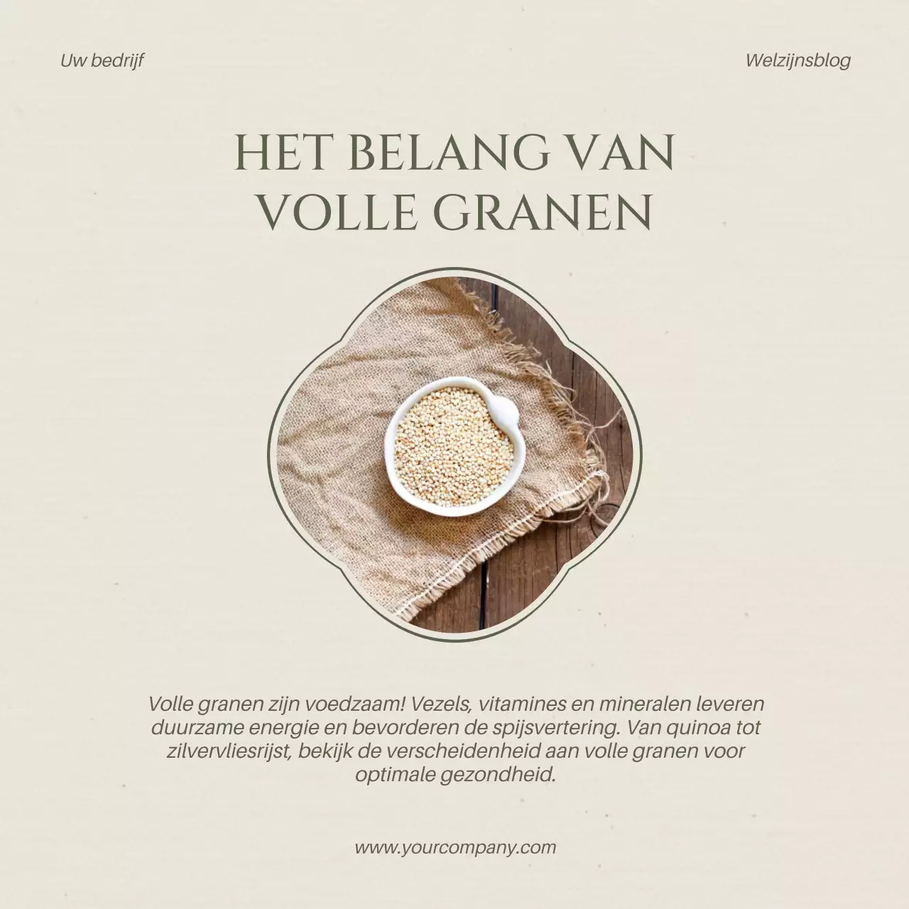 Beige en Khaki Moderne Gezonde Lifestyle Blog Promotie