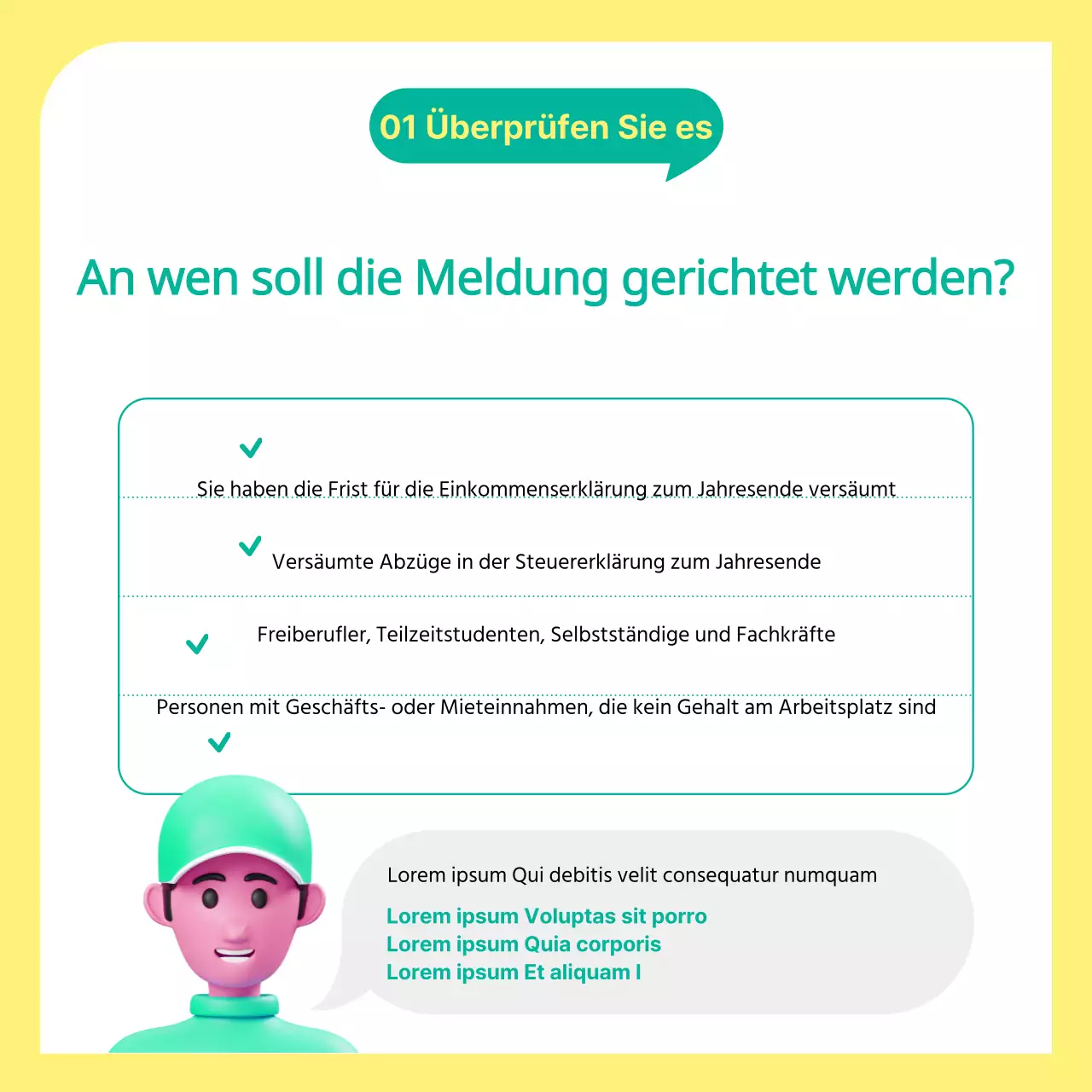 Über die gelbe und grüne, süße umfassende Einkommensteuererklärung