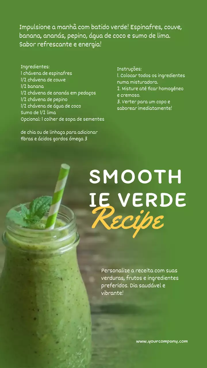 Receita de smoothie verde