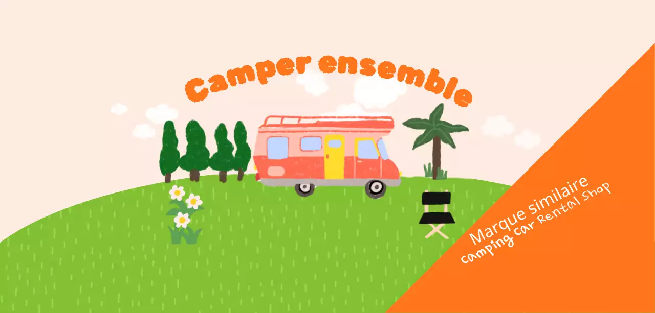 Camping joyeux et lumineux avec des illustrations dessinées à la main