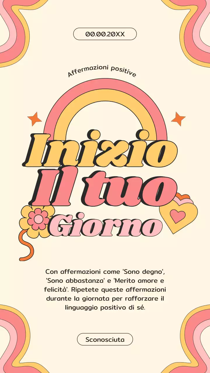 Affermazioni positive retrò gialle per la crescita personale