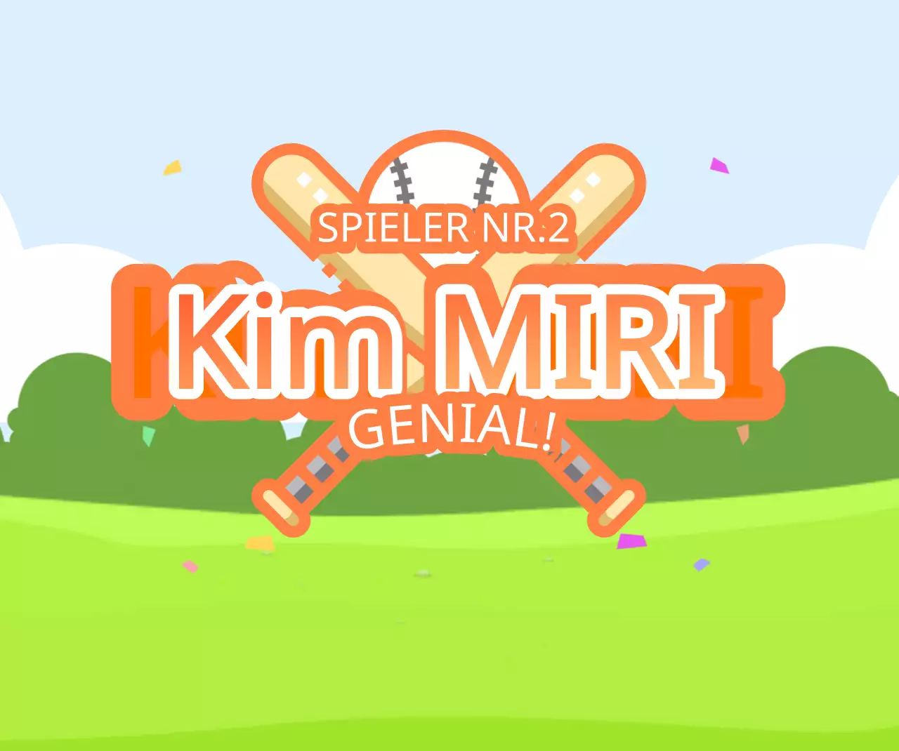 Orange und grün Baseballfeld Illustration jubeln Konzept