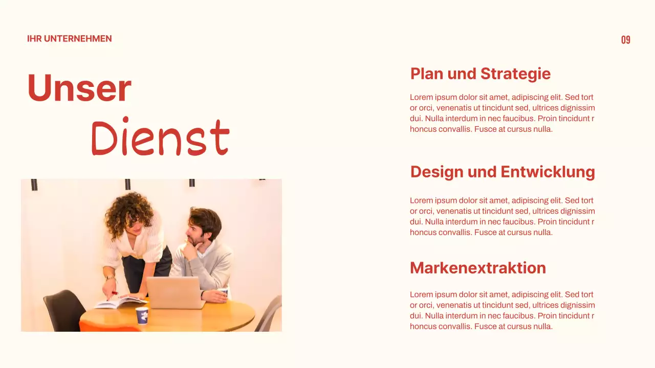 Rot und Beige Minimal Business Profil Präsentation