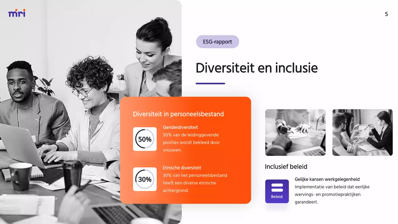 Paars en Oranje Modern ESG-bedrijfsrapport