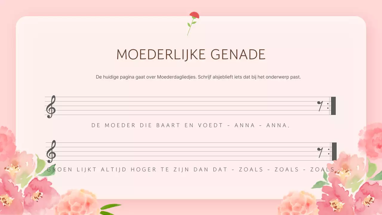 Een eenvoudig Moederdagprogramma in roze en bruine eventpresentatie