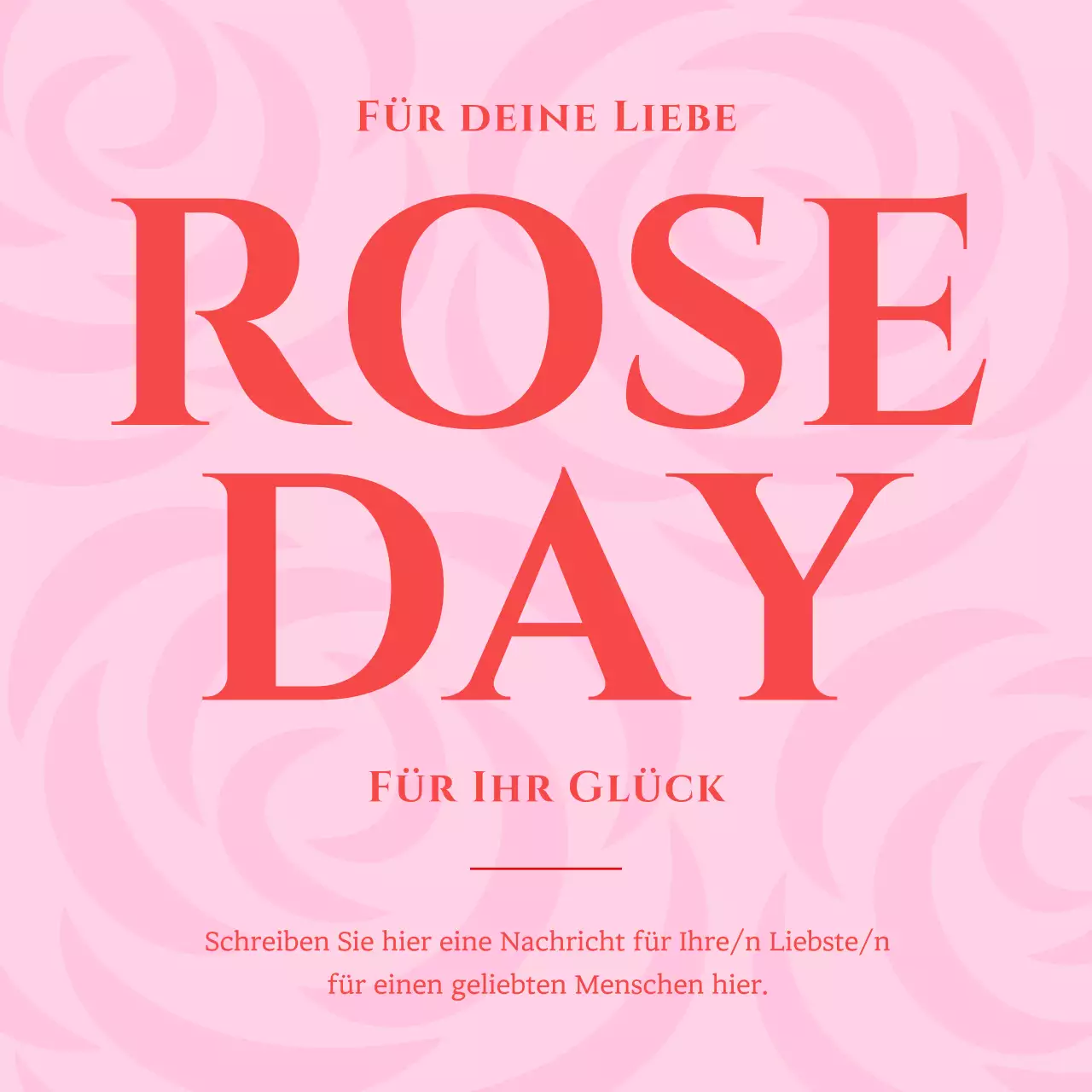 Werben Sie für einen kitschigen Rosentag in Rot und Rosa