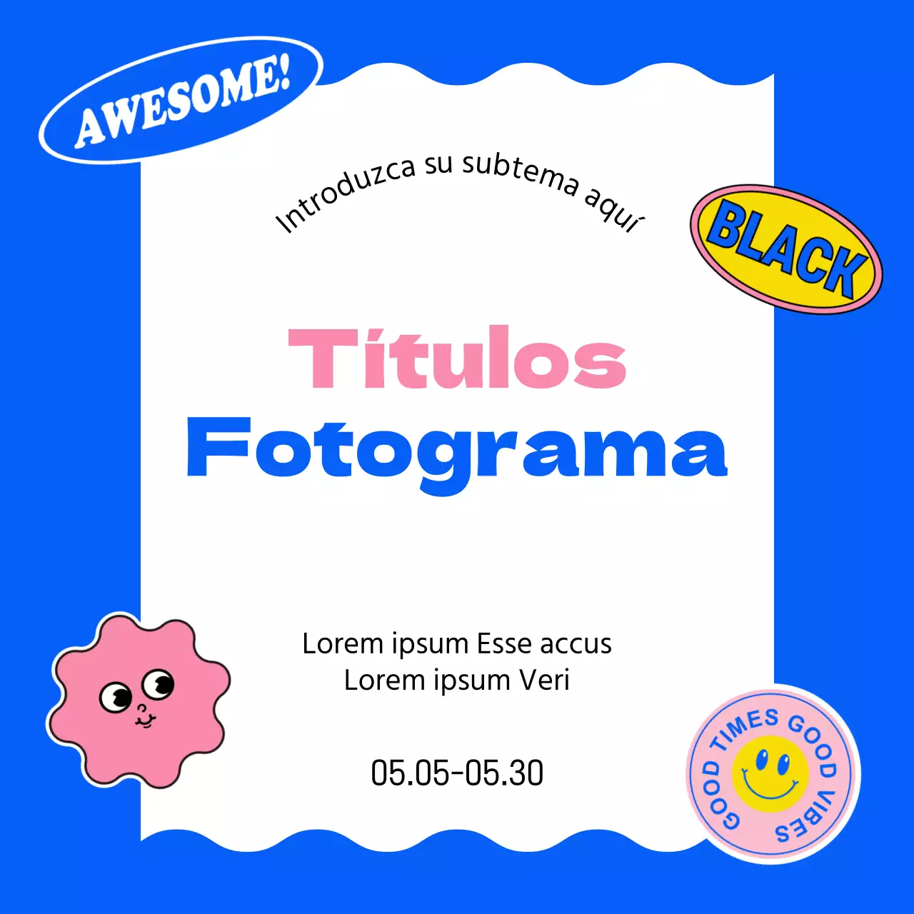 Bonita funda de marco con forma de cupón en rosa y amarillo