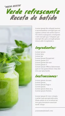 Receta de batido verde refrescante natural Green and White