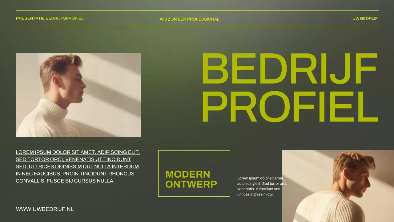 Groen en zwart zakelijke presentatie