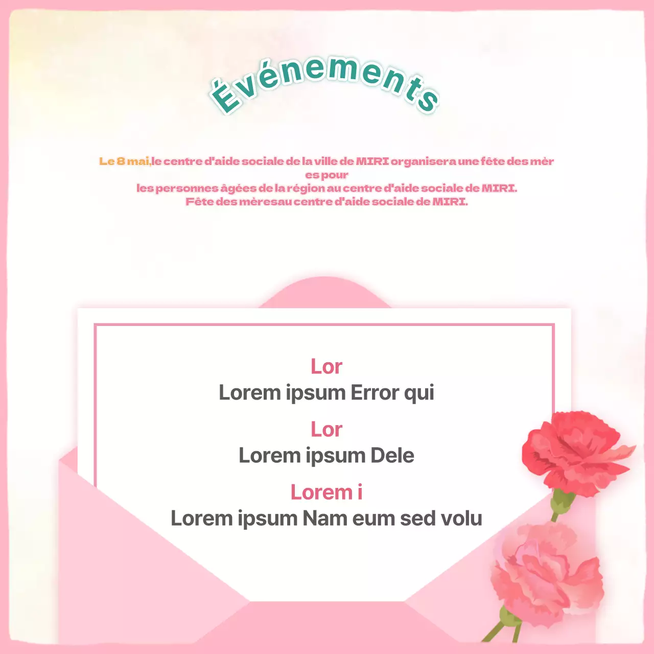 Promouvoir le bénévolat rose et jaune pour la fête des mères