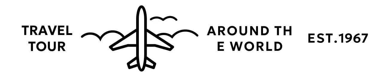 Agen perjalanan yang keren dan sederhana dengan ilustrasi pesawat dan awan