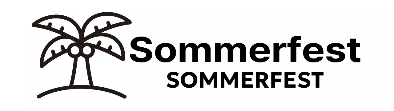 Ein luftiges Sommerfest mit Palmenillustrationen