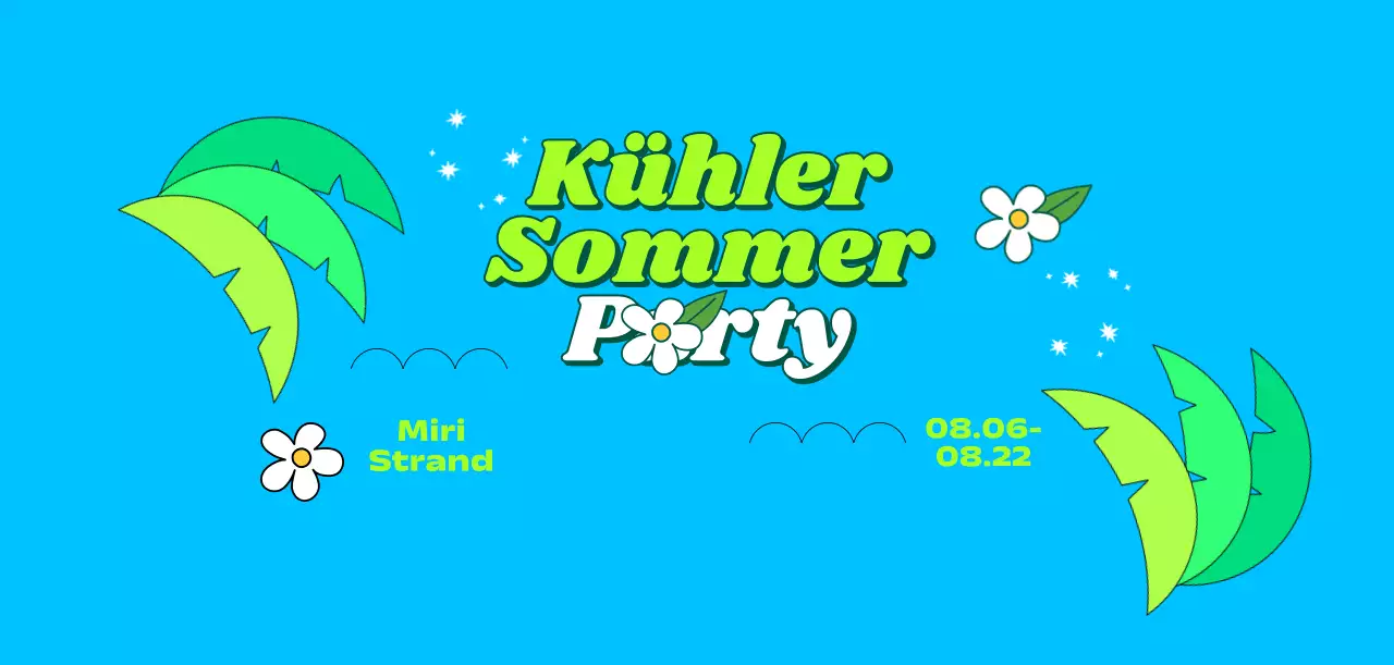 Ein kühles und erfrischendes Sommerfest mit Palmen und Blumen
