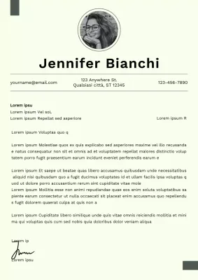 Lettera di presentazione per il reclutamento di un curriculum personale semplice di menta