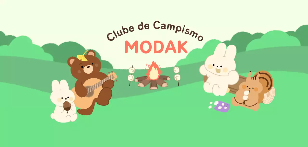 Celebre o seu clube de campismo com ilustrações de animais engraçados