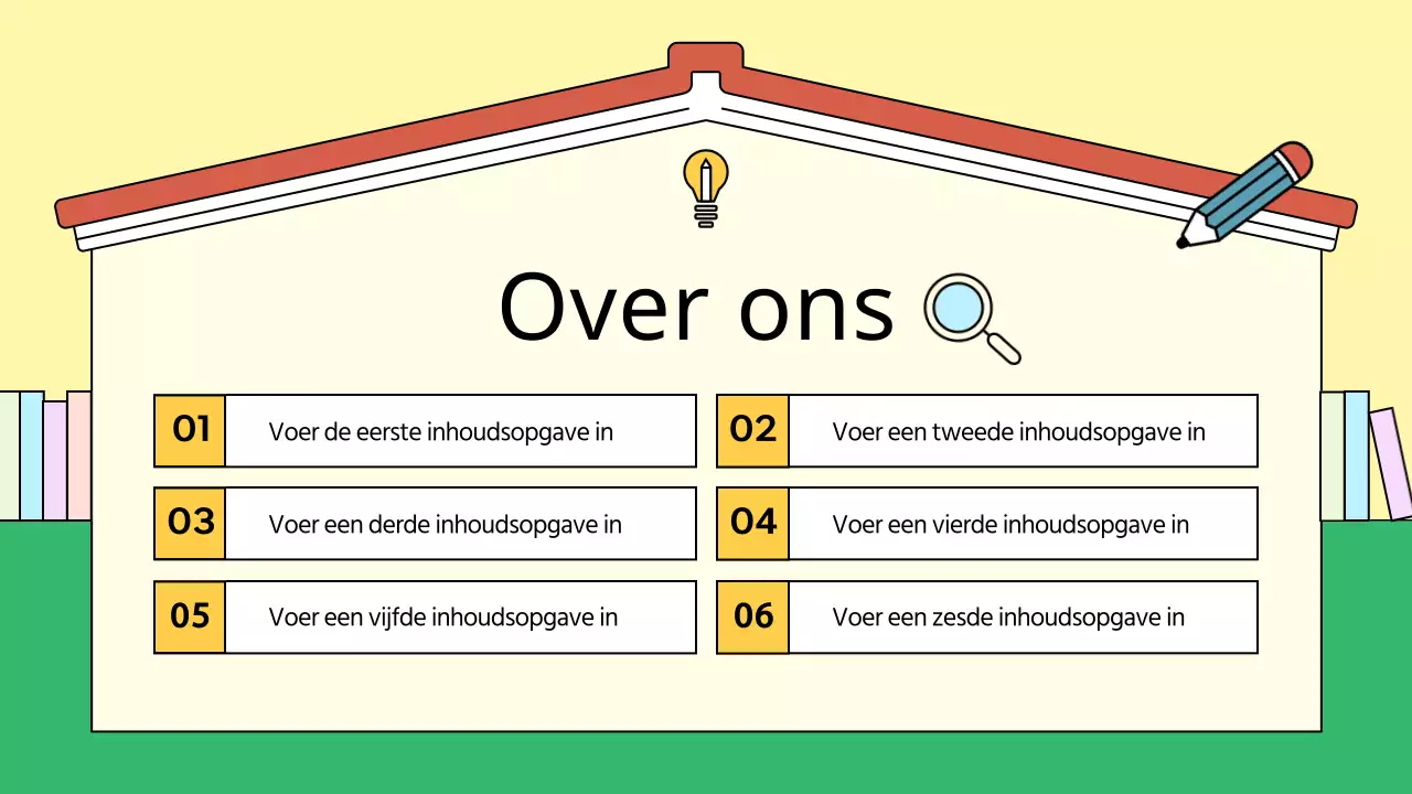 Geel en groen schoolprospectus