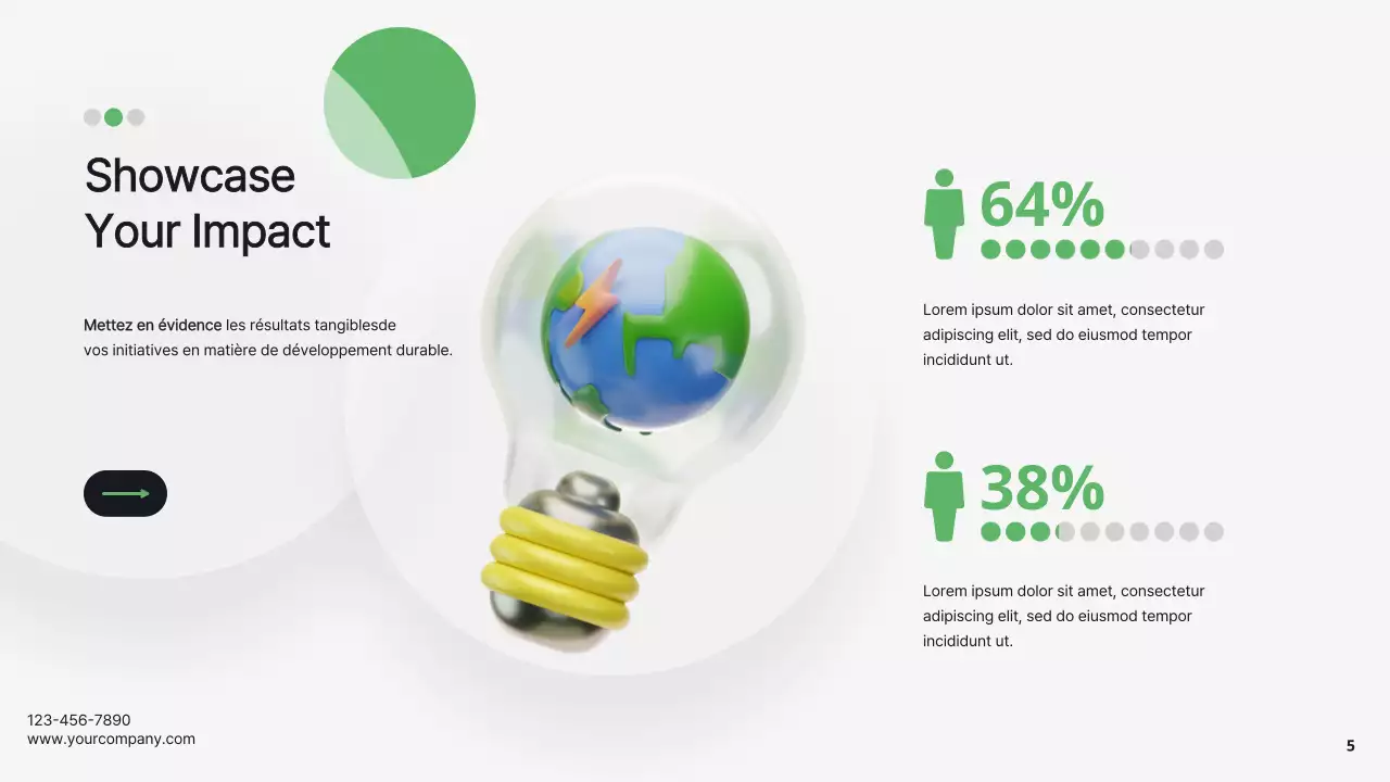 Vert et blanc Entreprise moderne Durabilité Stratégie d'entreprise