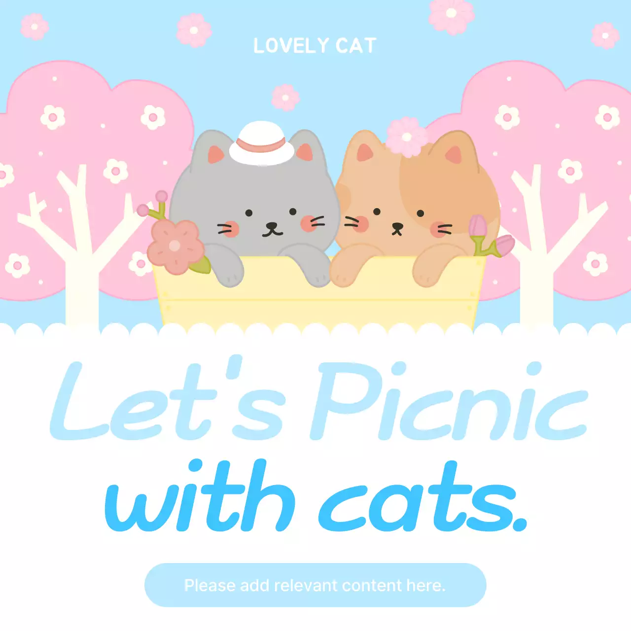 Pink Cute Cat Invitation Instagram Carousel