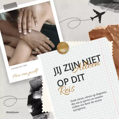 Brown Vintage Steun bij het overwinnen van tegenspoed Citaten voor zelfgroei