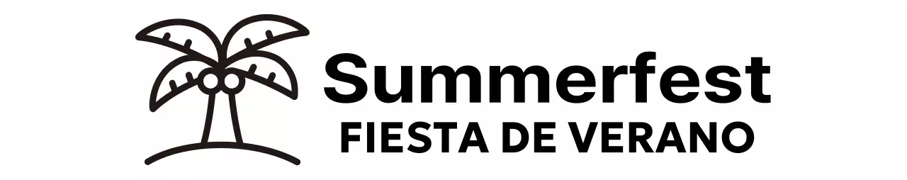 Un festival veraniego con ilustraciones de palmeras