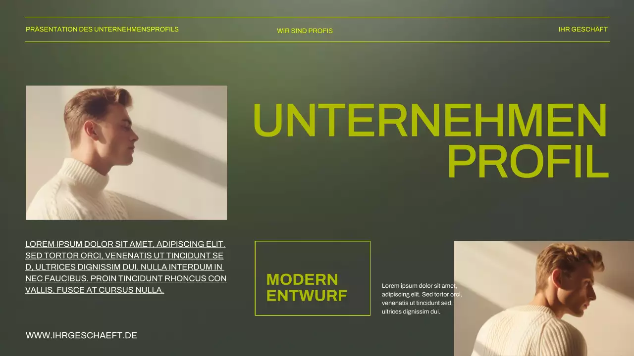 Grün und Schwarz Business Präsentation