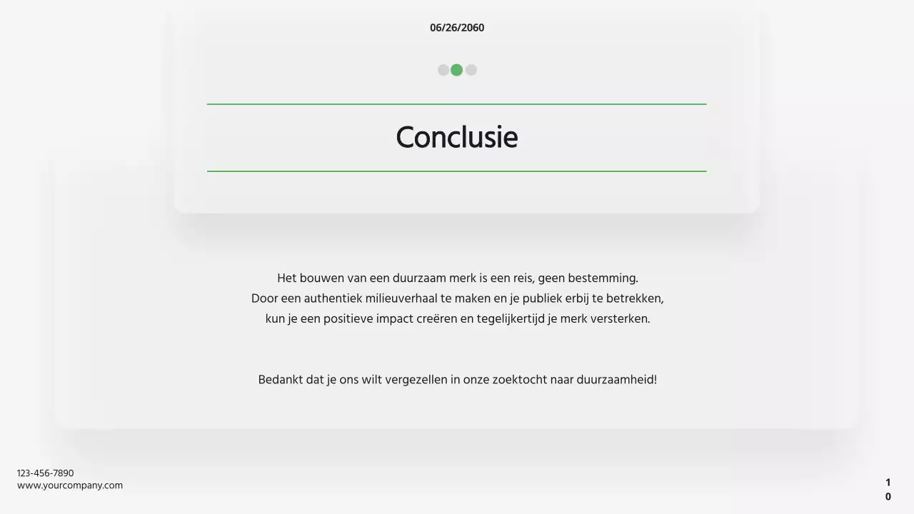 Groen en Wit Modern Bedrijf Duurzaamheid Bedrijfsstrategie
