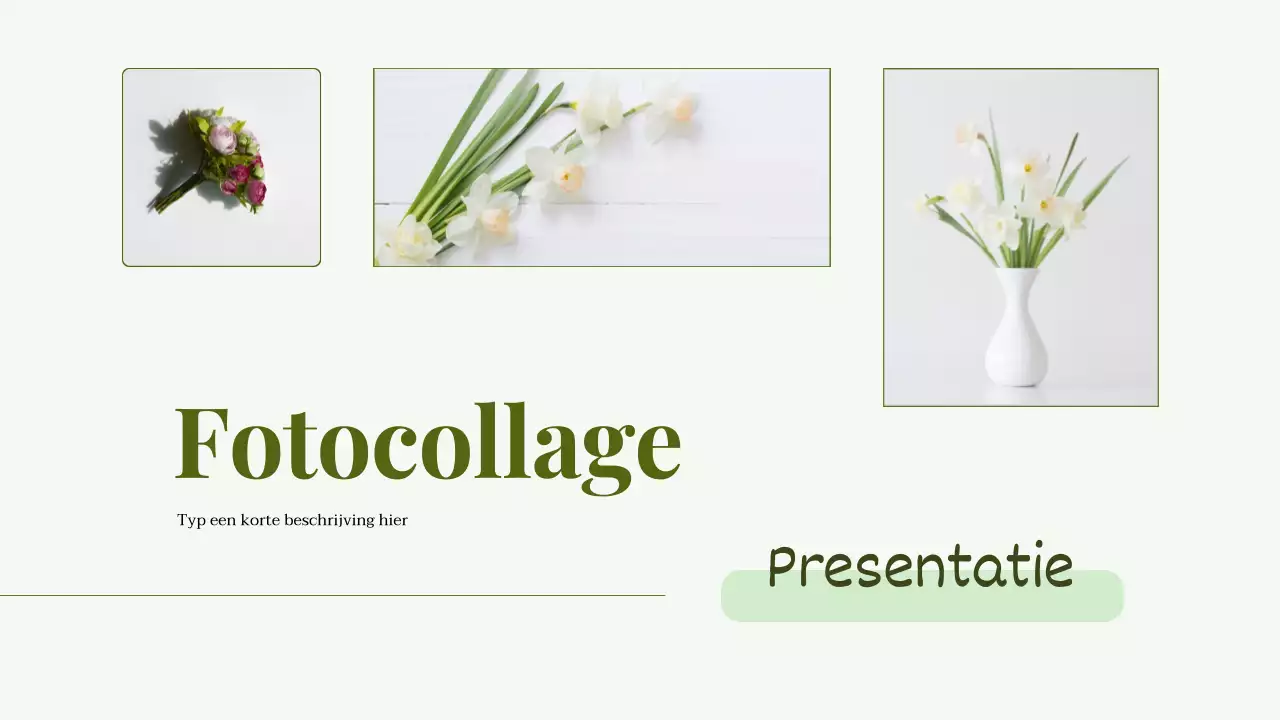 Groene Minimal Fotocollage Presentatie Zakelijk Portfolio