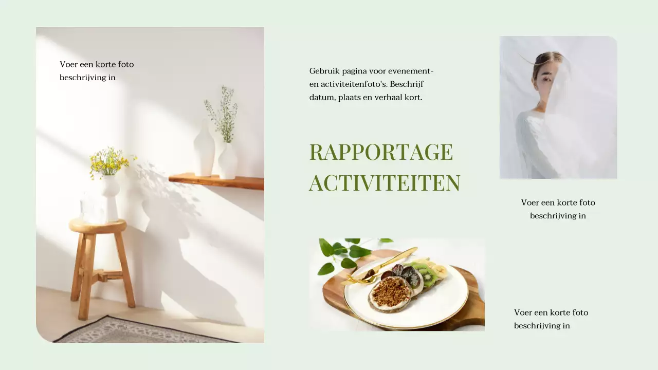 Groene Minimal Fotocollage Presentatie Zakelijk Portfolio