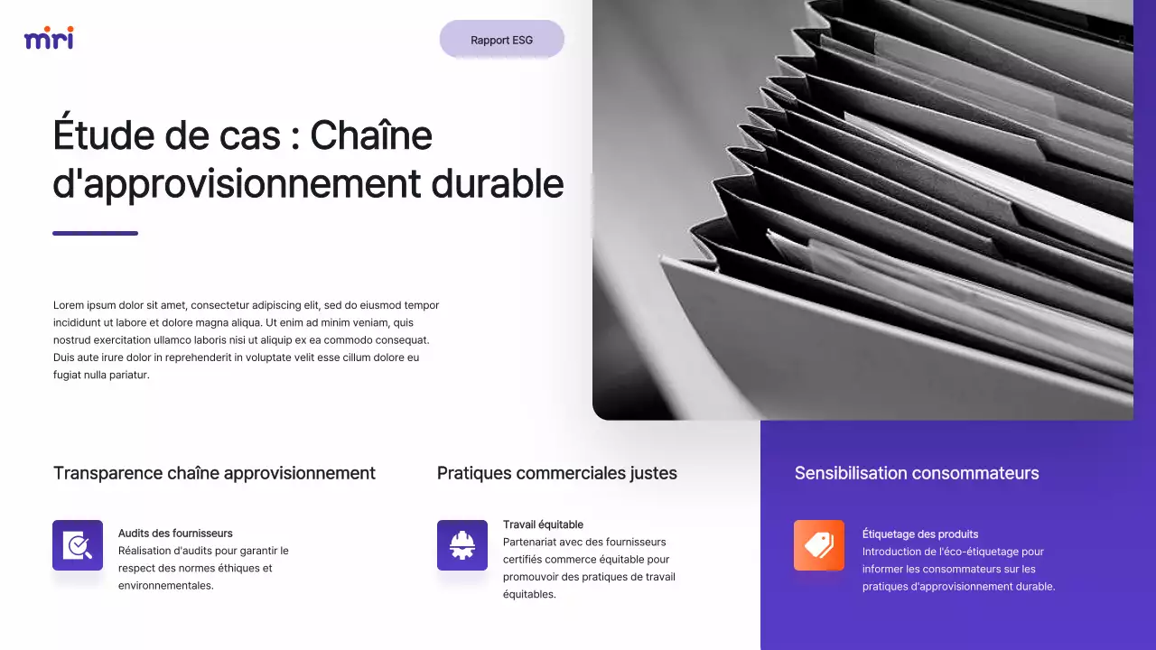 Rapport d'entreprise moderne du GSE pourpre et orange