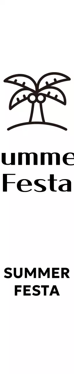 Festival musim panas yang semilir dengan ilustrasi pohon palem