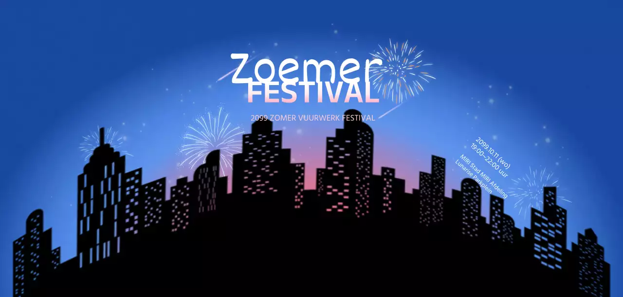 Nachtelijke hemel vuurwerk concept in zwart en blauw gradiënten