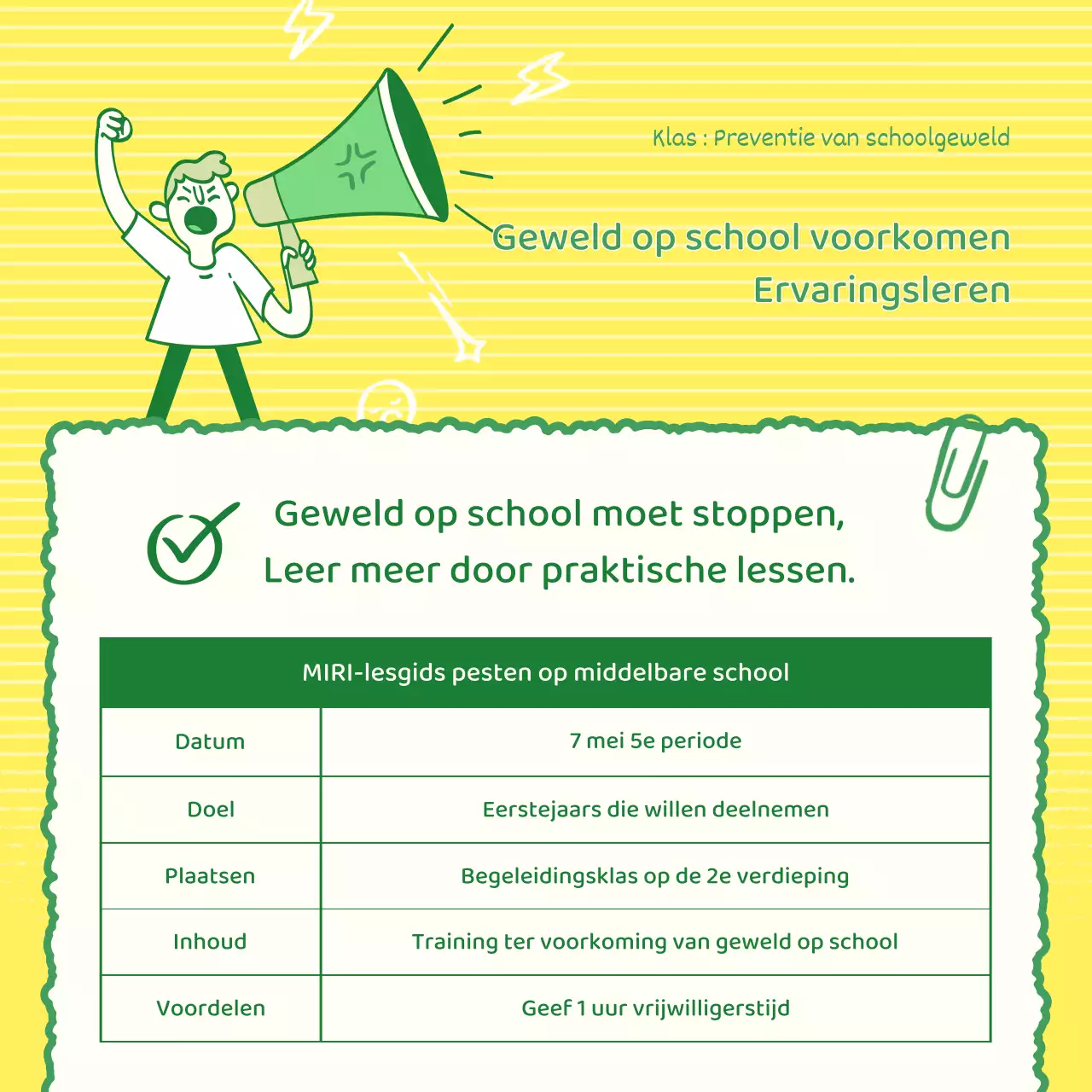 Een kitscherige geel met groene vriendschapscampagnepost