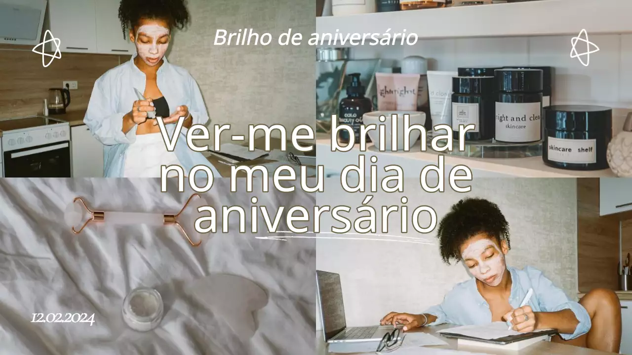 Vídeo vlog de aniversário minimalista azul publicidade