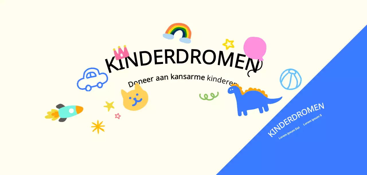 Vier goede doelen voor kinderen met kleurrijke en schattige tekeningen