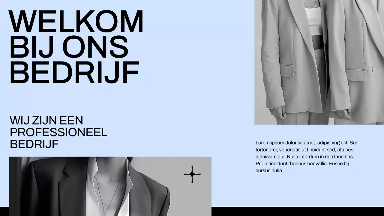 Blauw en zwart minimaal bedrijfsprofiel