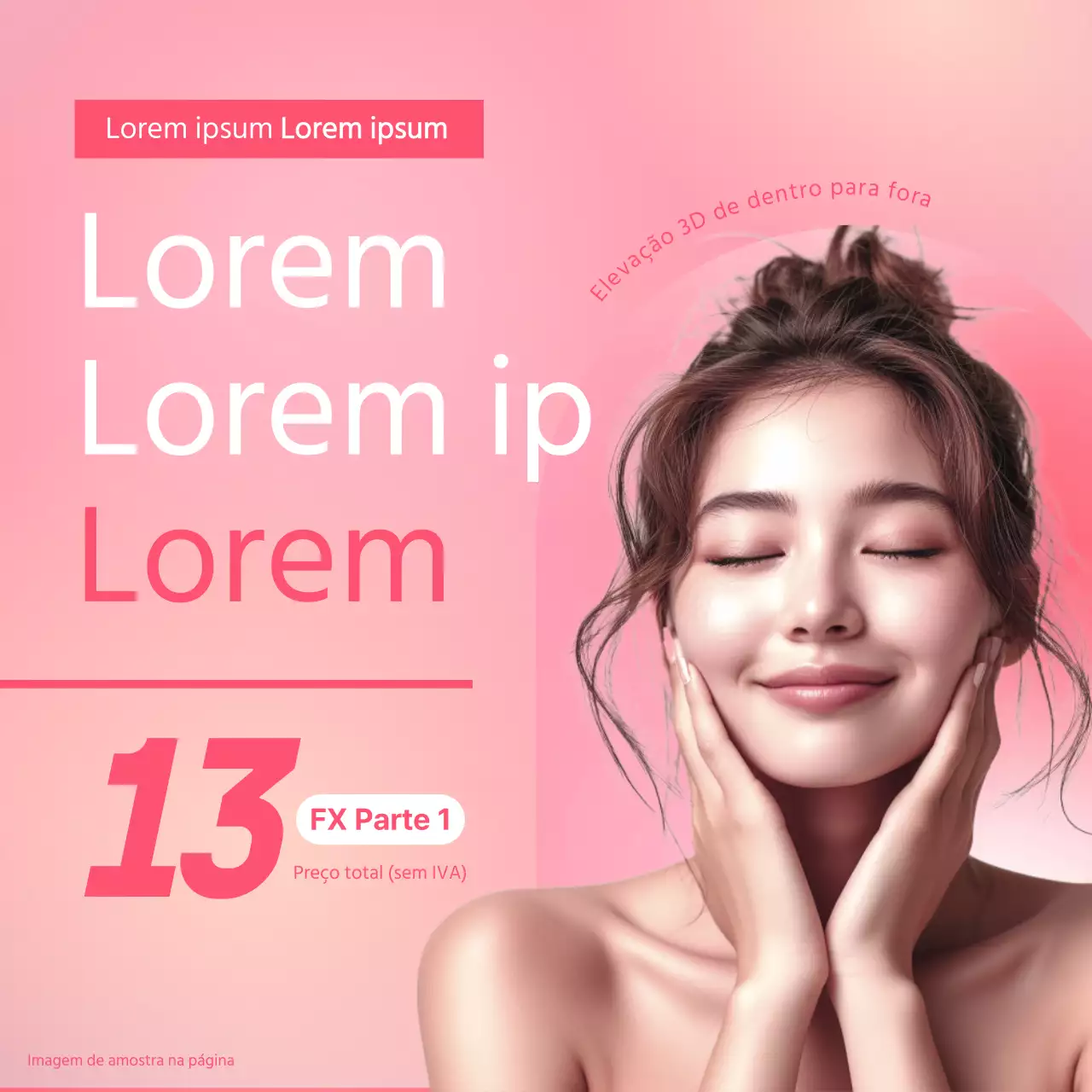 Promover descontos em tratamentos dermatológicos de luxo em rosa e branco