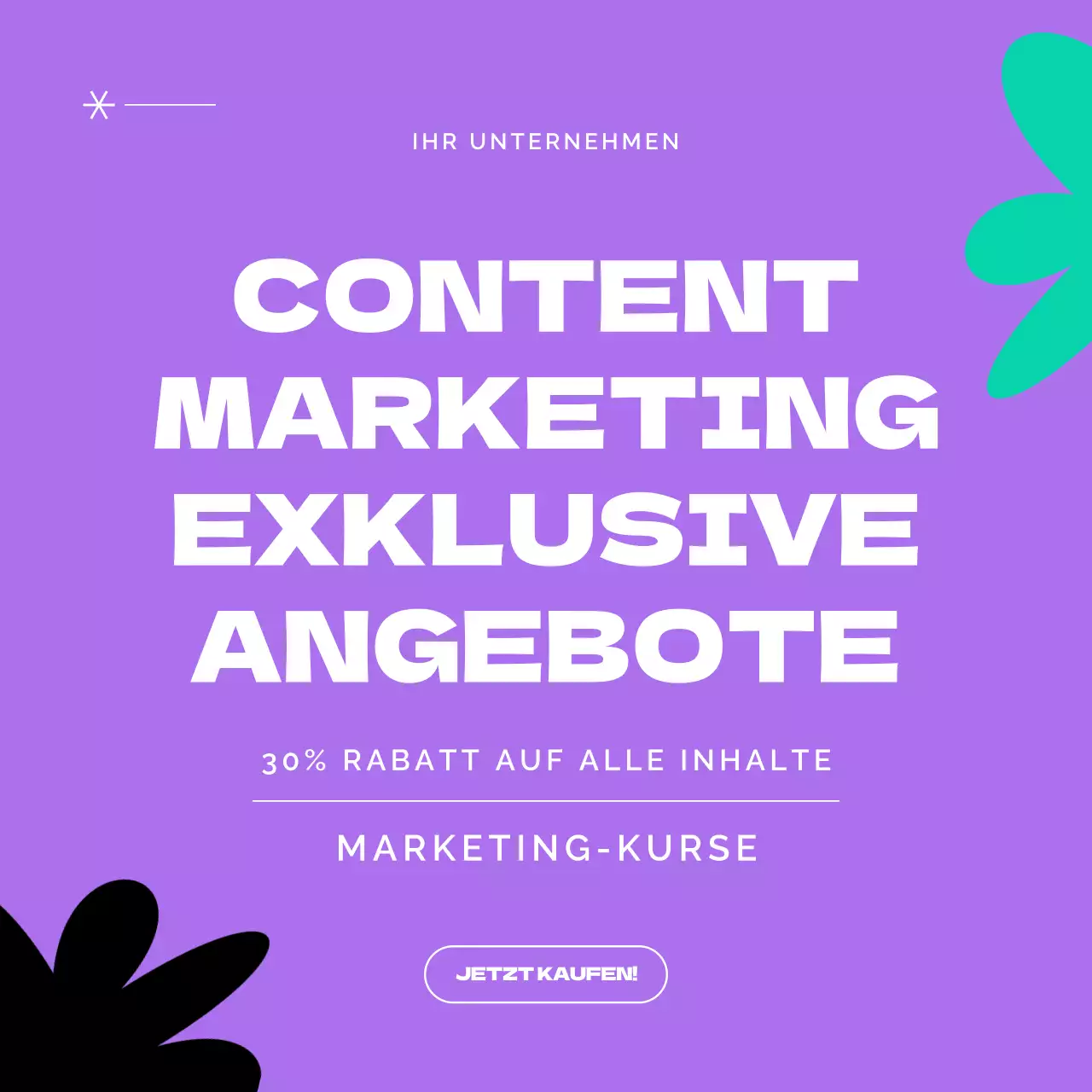 Schwarz und lila Moderne Content-Marketing-Werbung