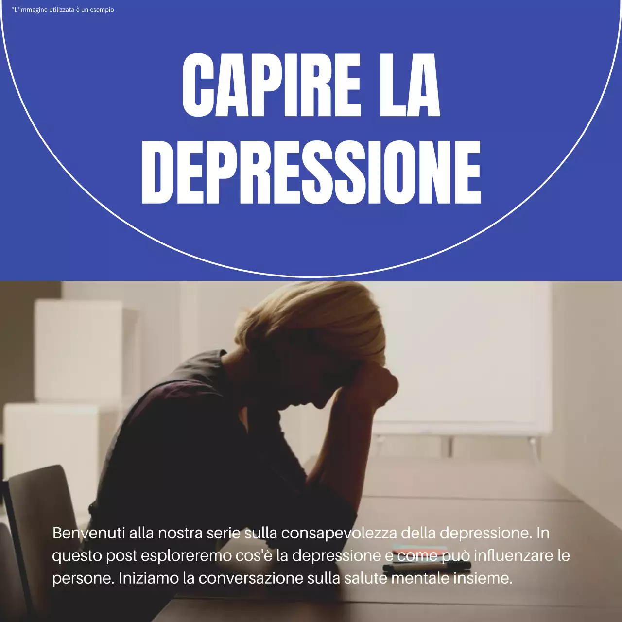 Blu e bianco moderno Comprendere la depressione Introduzione