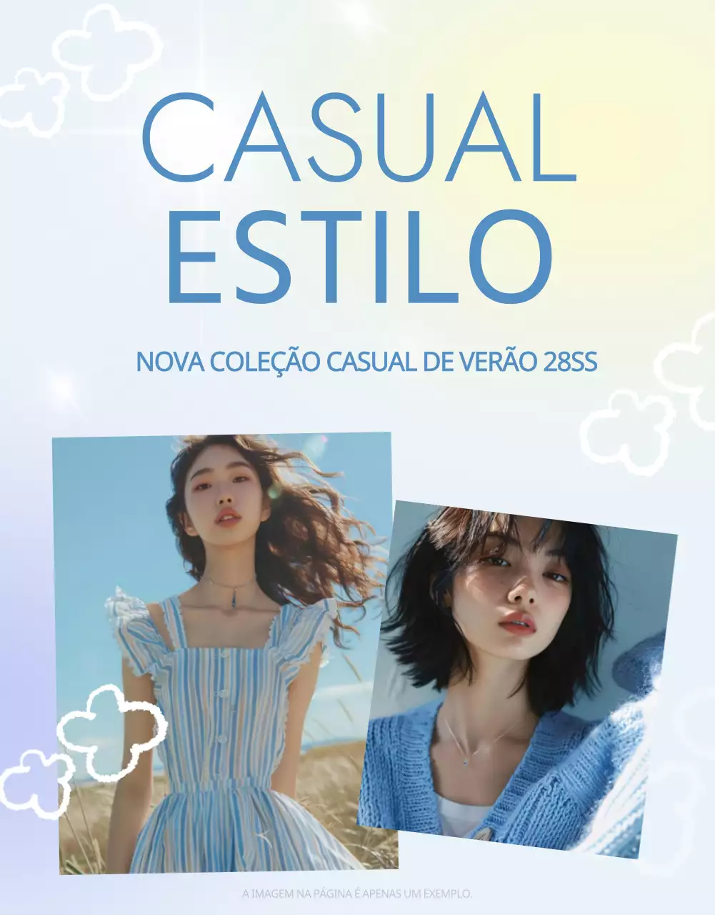 Promover uma simples promoção de verão em azul claro e amarelo