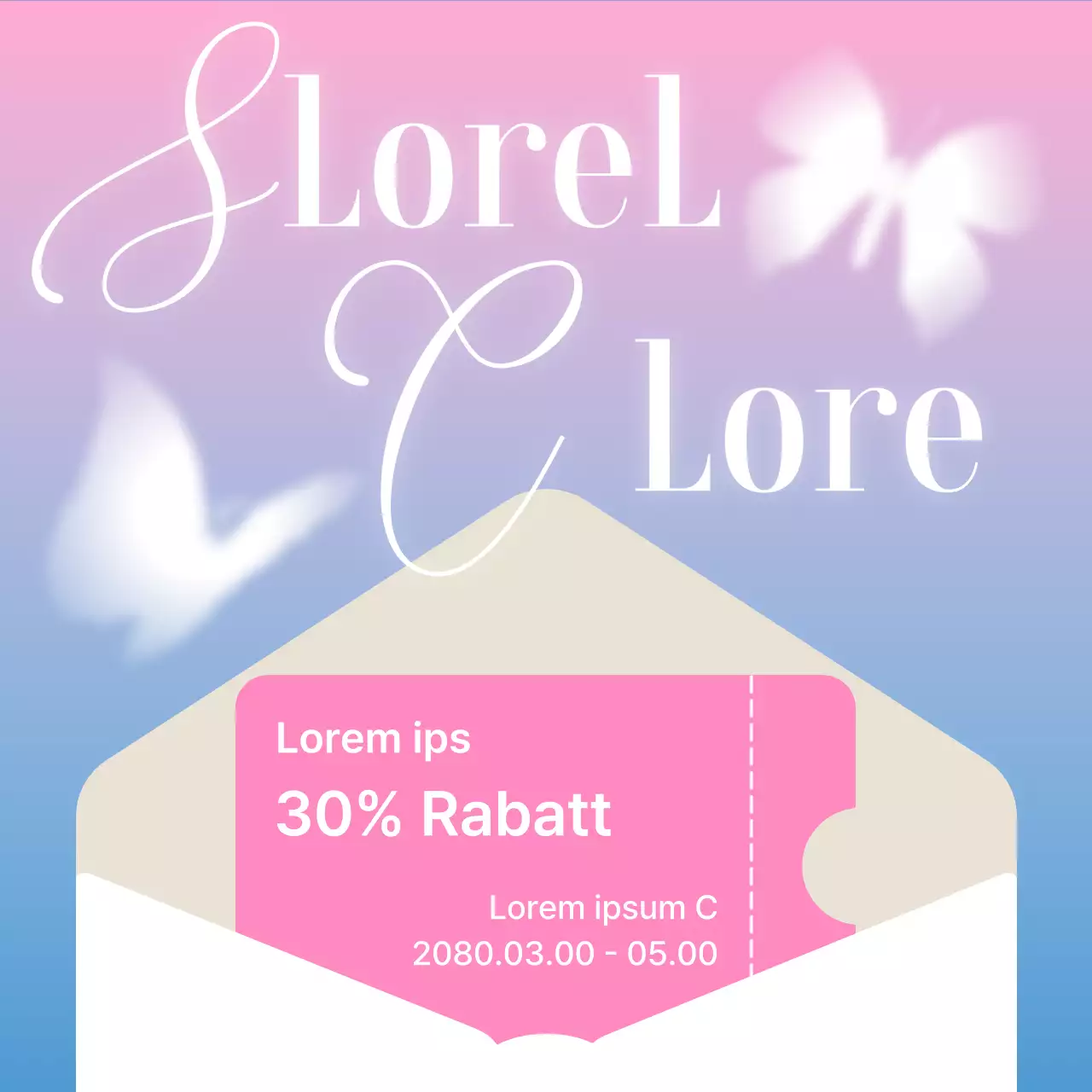 Werbung für einen Frühlingsausverkauf in Rosa