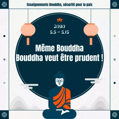 Promotion traditionnelle de la prévention des incendies à l'occasion de la Journée du Bouddha dans les couleurs rouge et indigo