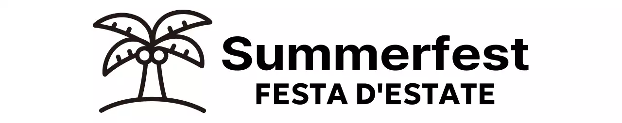Un'allegra festa estiva con illustrazioni di palme