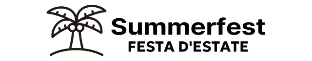 Un'allegra festa estiva con illustrazioni di palme