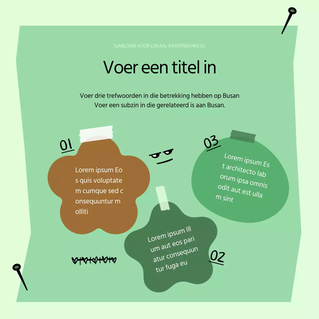 Een eenvoudige Busan-sjabloon in lichtblauw en zwart promoten