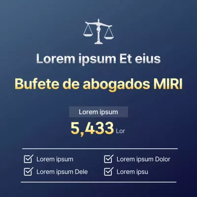 Una sencilla promoción de un bufete de abogados en azul marino y dorado