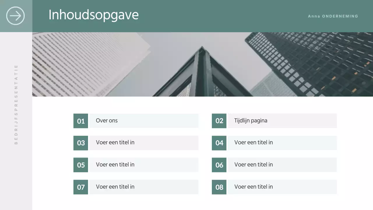 Een eenvoudig zakelijk rapport in groen en wit