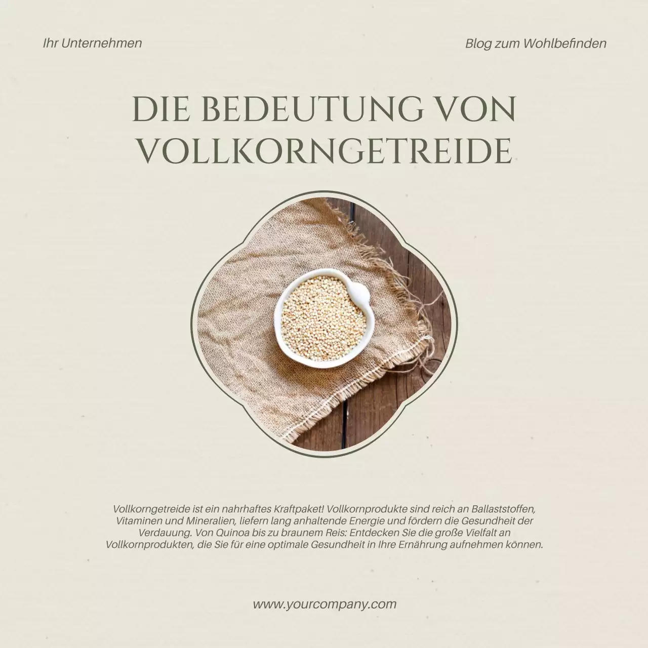 Beige und Khaki Modern Healthy Lifestyle Blog Promotion