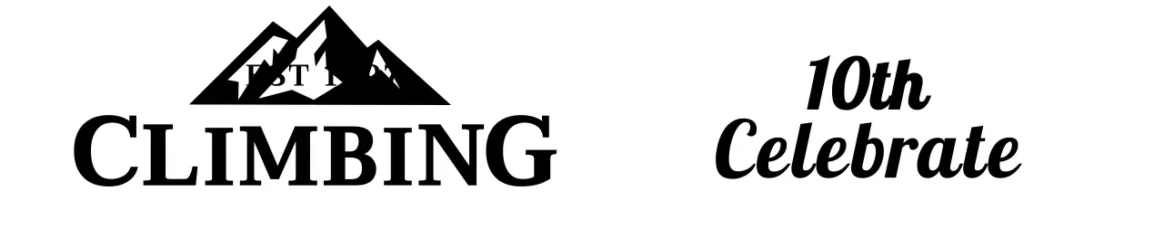 Klub pendakian yang terinspirasi vintage dengan ilustrasi gunung dan font serif