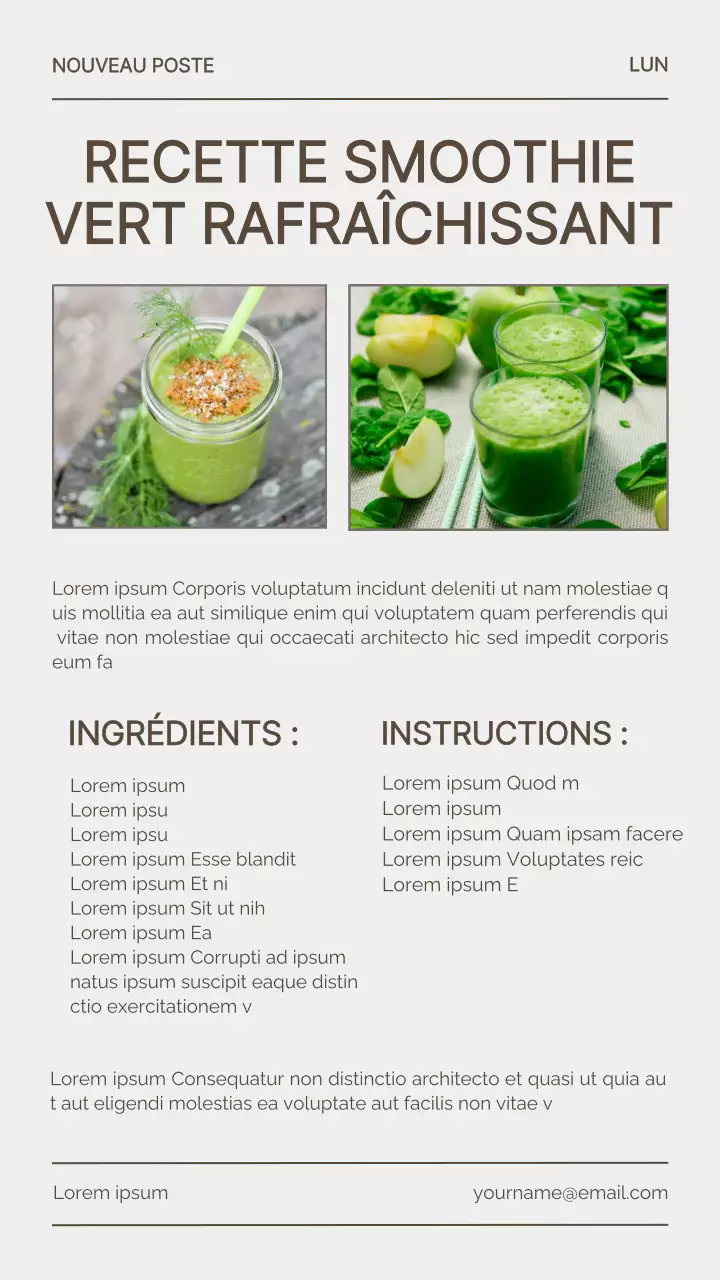 Recette de smoothie vert rafraîchissant Green and Gray Natural