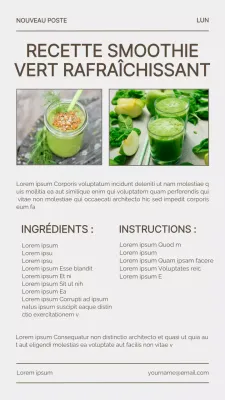Recette de smoothie vert rafraîchissant Green and Gray Natural